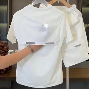 Men's Ice Silk Shorts Set Short Sleeve & Shorts