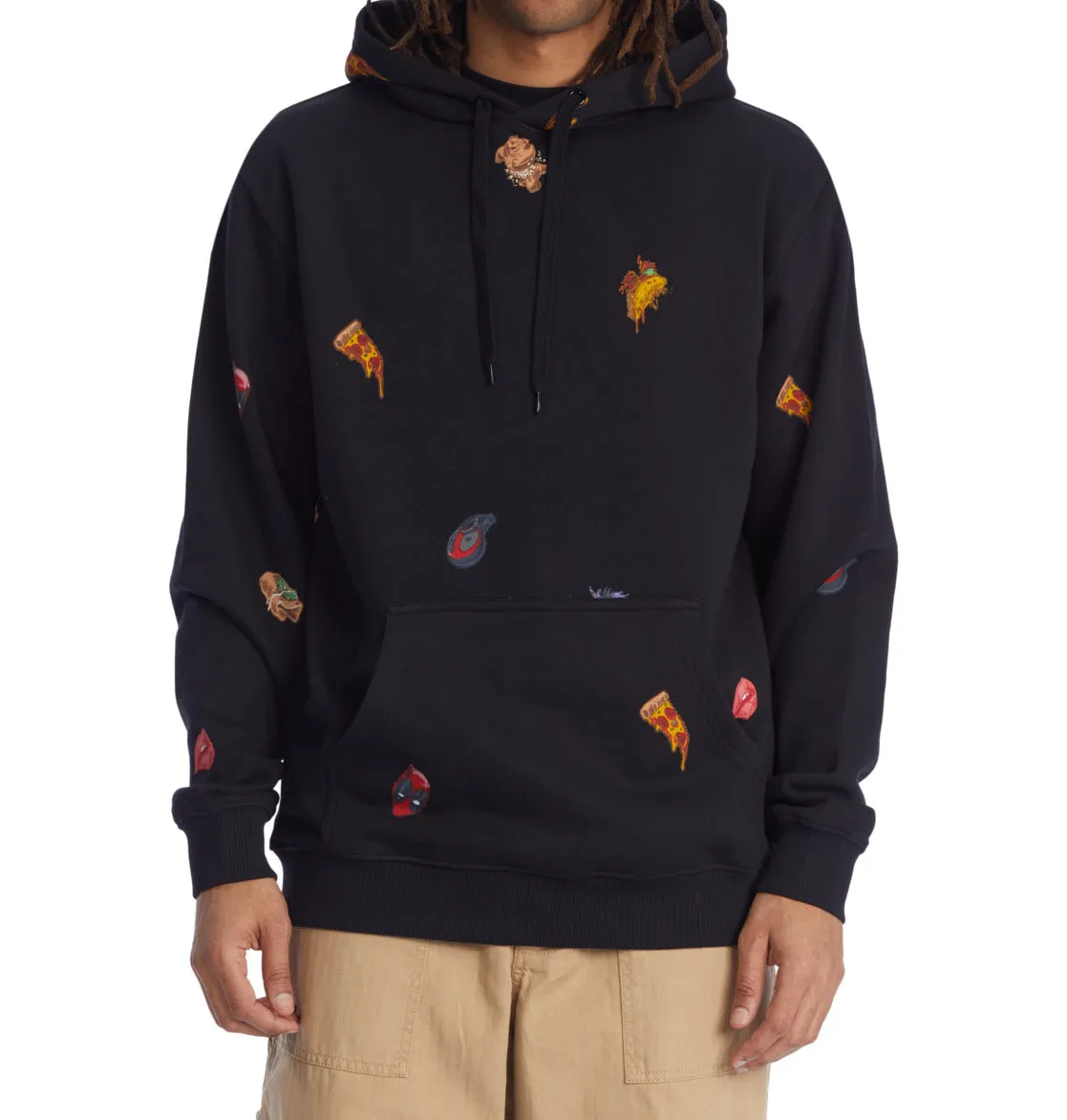 MEN'S MARVEL DEADPOOL X DC ALL OVER PULLOVER HOODIE