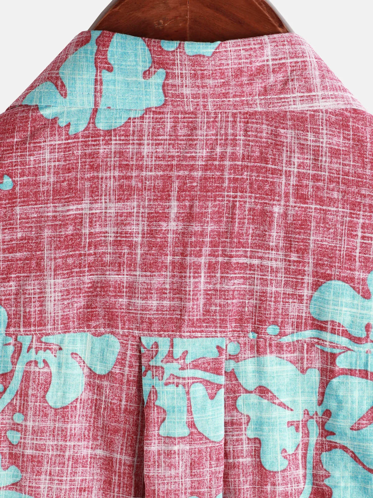 Men's Red Floral Vintage Short Sleeve Button Up Beach Tropical Hawaiian Shirt