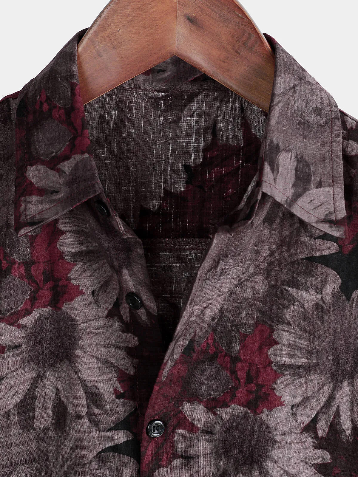 Men's Retro Floral Print Button Up Daisy Flower Vintage 70s Short Sleeve Shirt