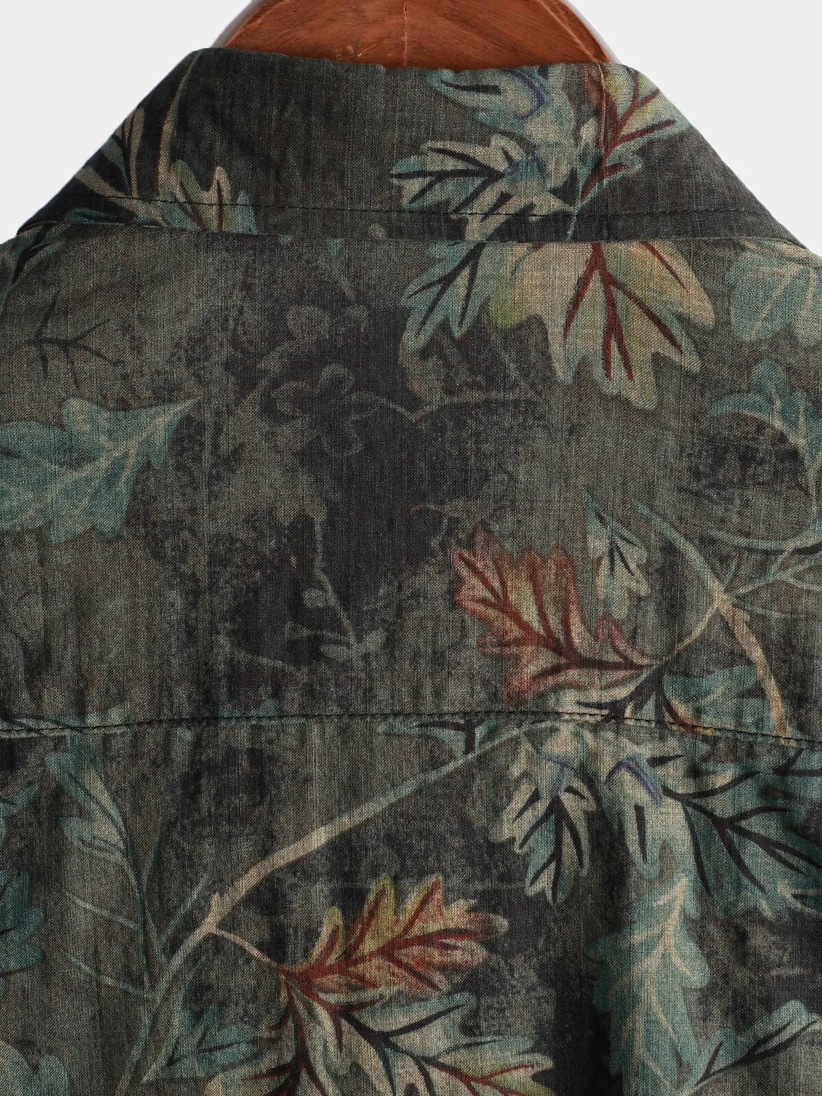 Men's Retro Leaf Short Sleeve Hawaiian Beach Shirt