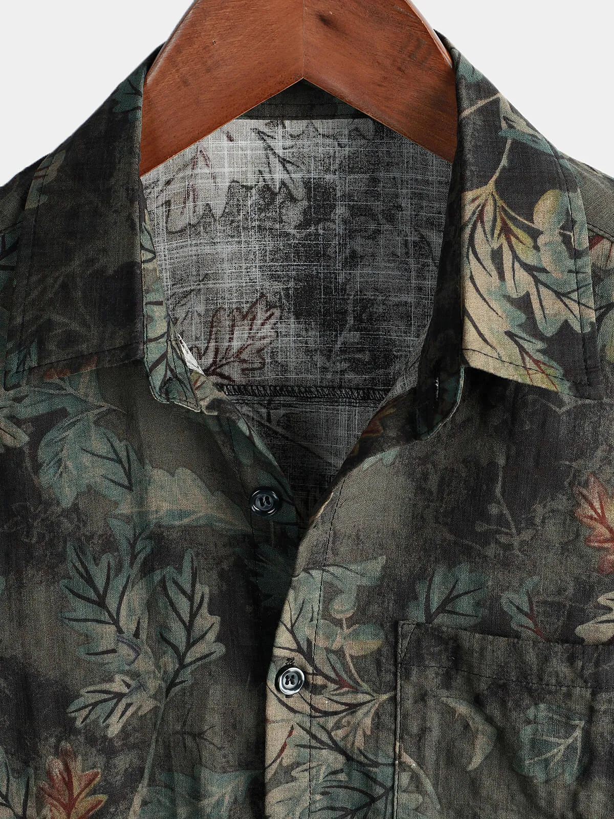 Men's Retro Leaf Short Sleeve Hawaiian Beach Shirt