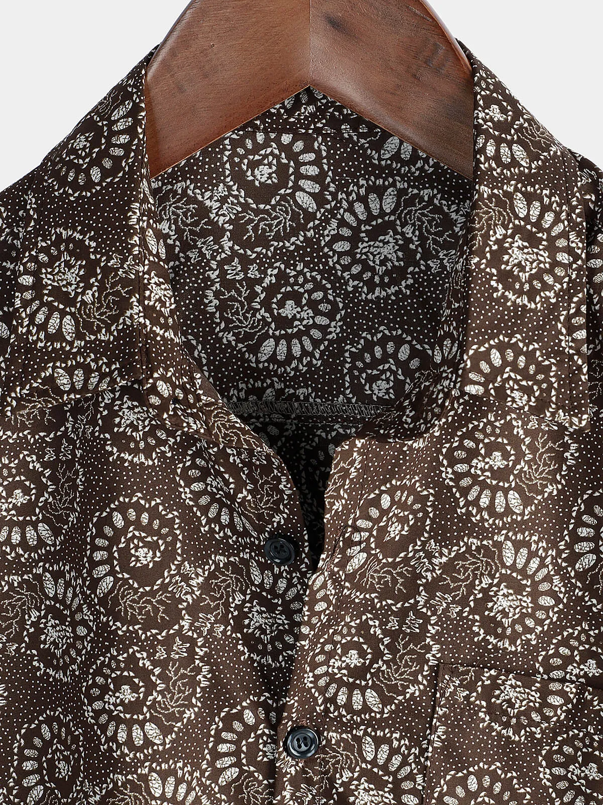 Men's Short Sleeve Button Up Cotton Shell Summer Retro Shirt