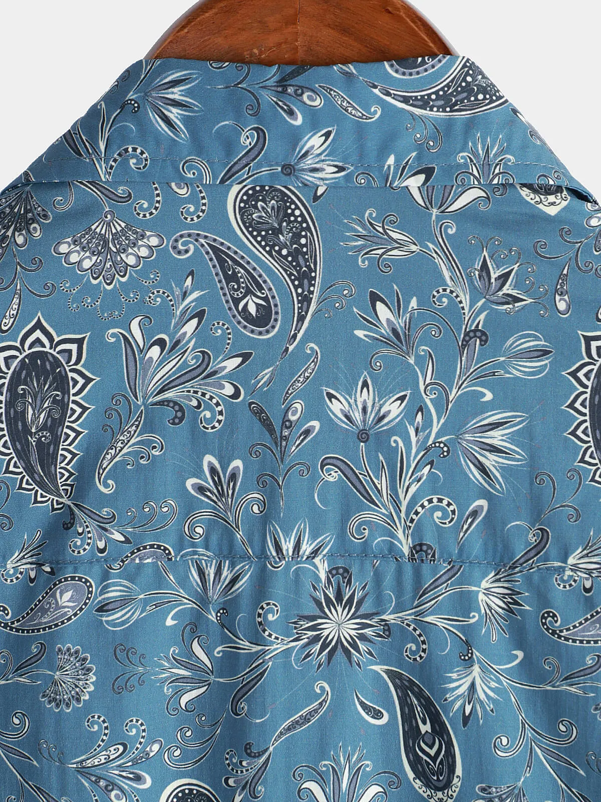 Men's Short Sleeve Holiday Summer Paisley Floral Button Up Hawaiian Shirt