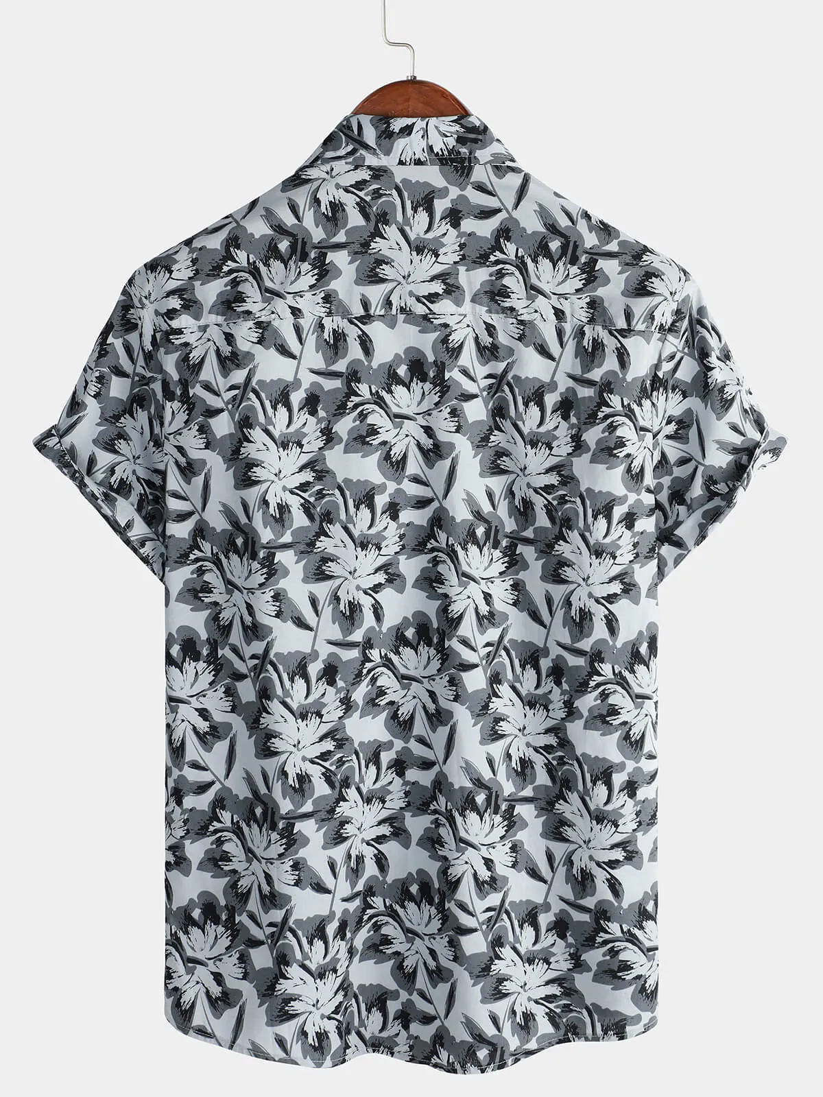 Men's Summer Vintage Holiday Cotton Button Up Short Sleeve Shirt