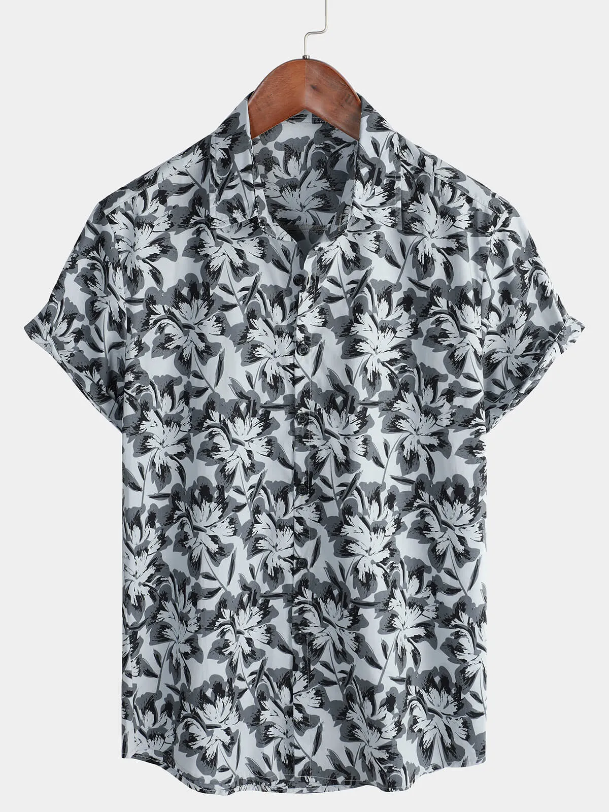 Men's Summer Vintage Holiday Cotton Button Up Short Sleeve Shirt