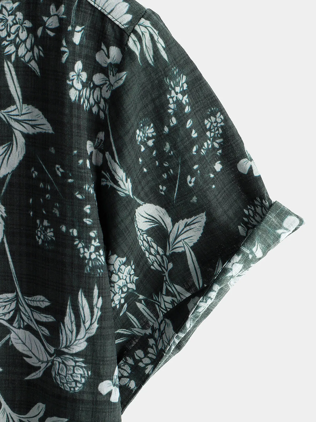 Men's Tropical Floral Summer Beach Button Up Short Sleeve Shirt