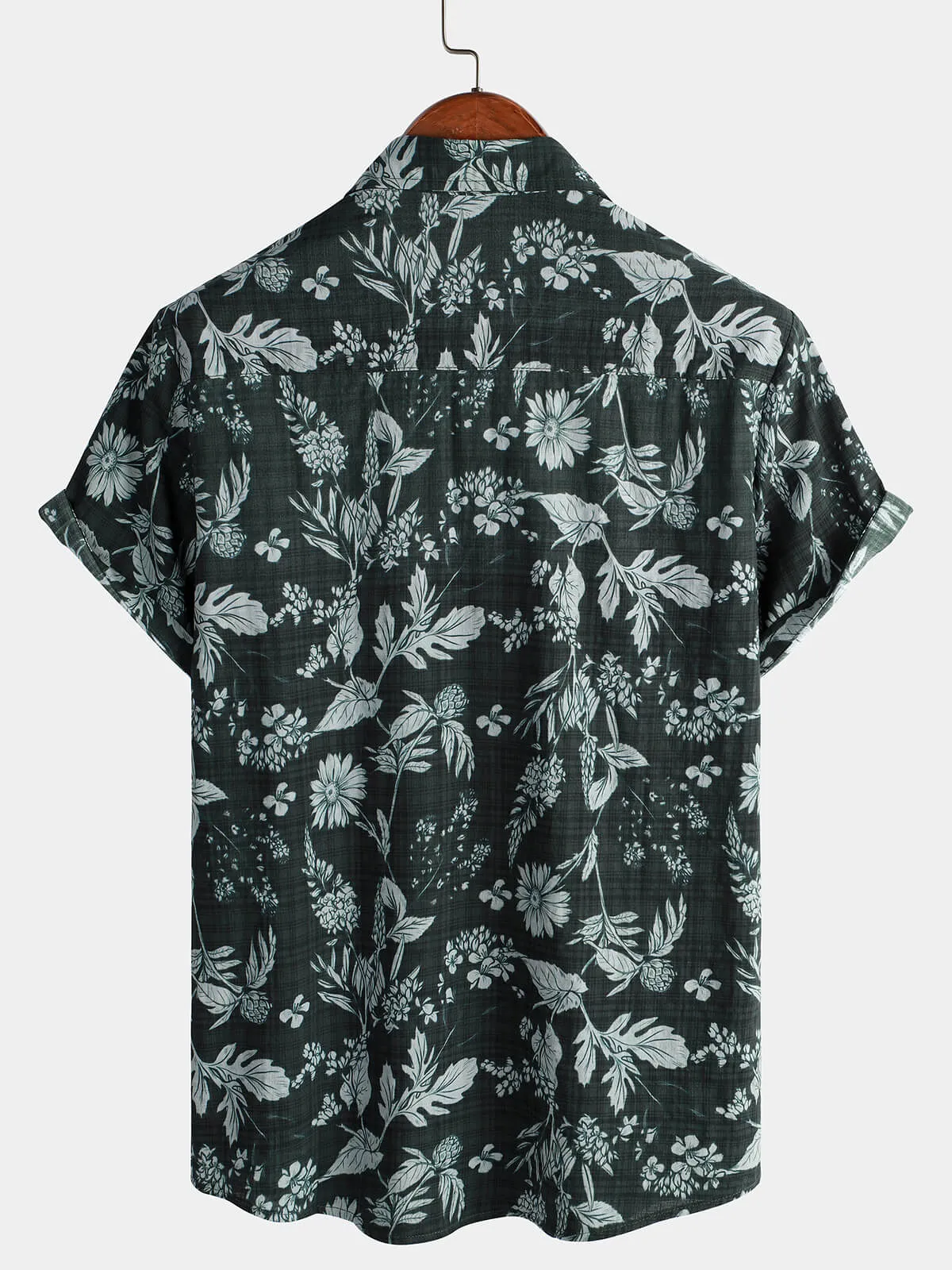Men's Tropical Floral Summer Beach Button Up Short Sleeve Shirt
