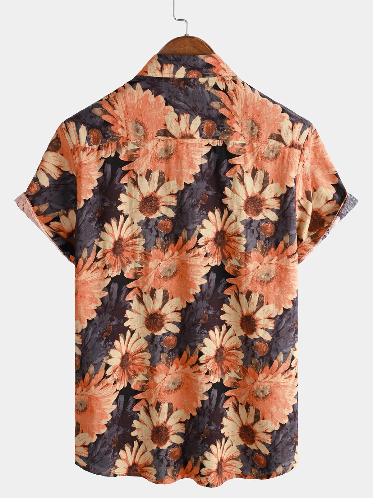 Men's Vintage Daisy Holiday Short Sleeve Hawaiian Shirt