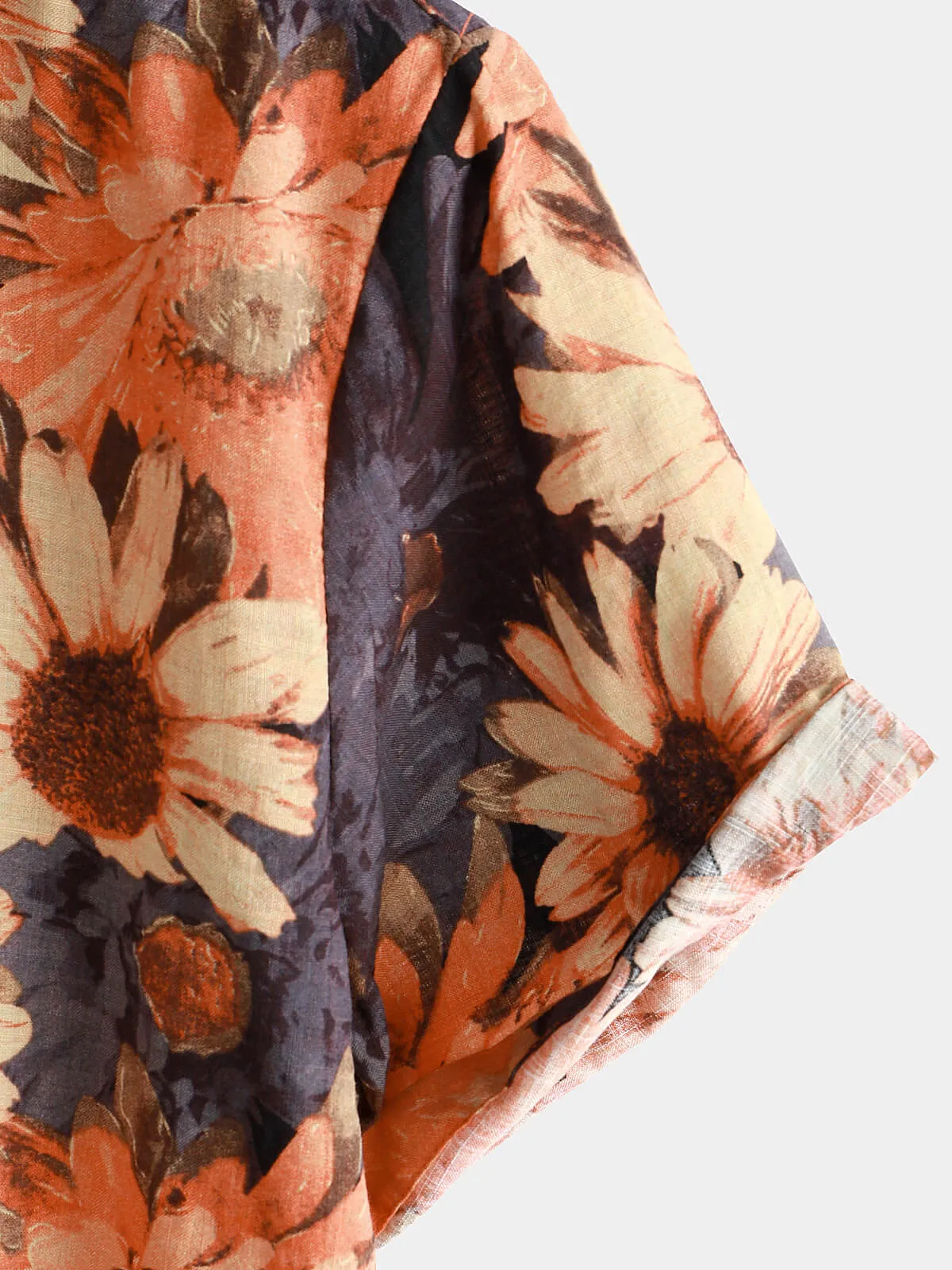 Men's Vintage Daisy Holiday Short Sleeve Hawaiian Shirt
