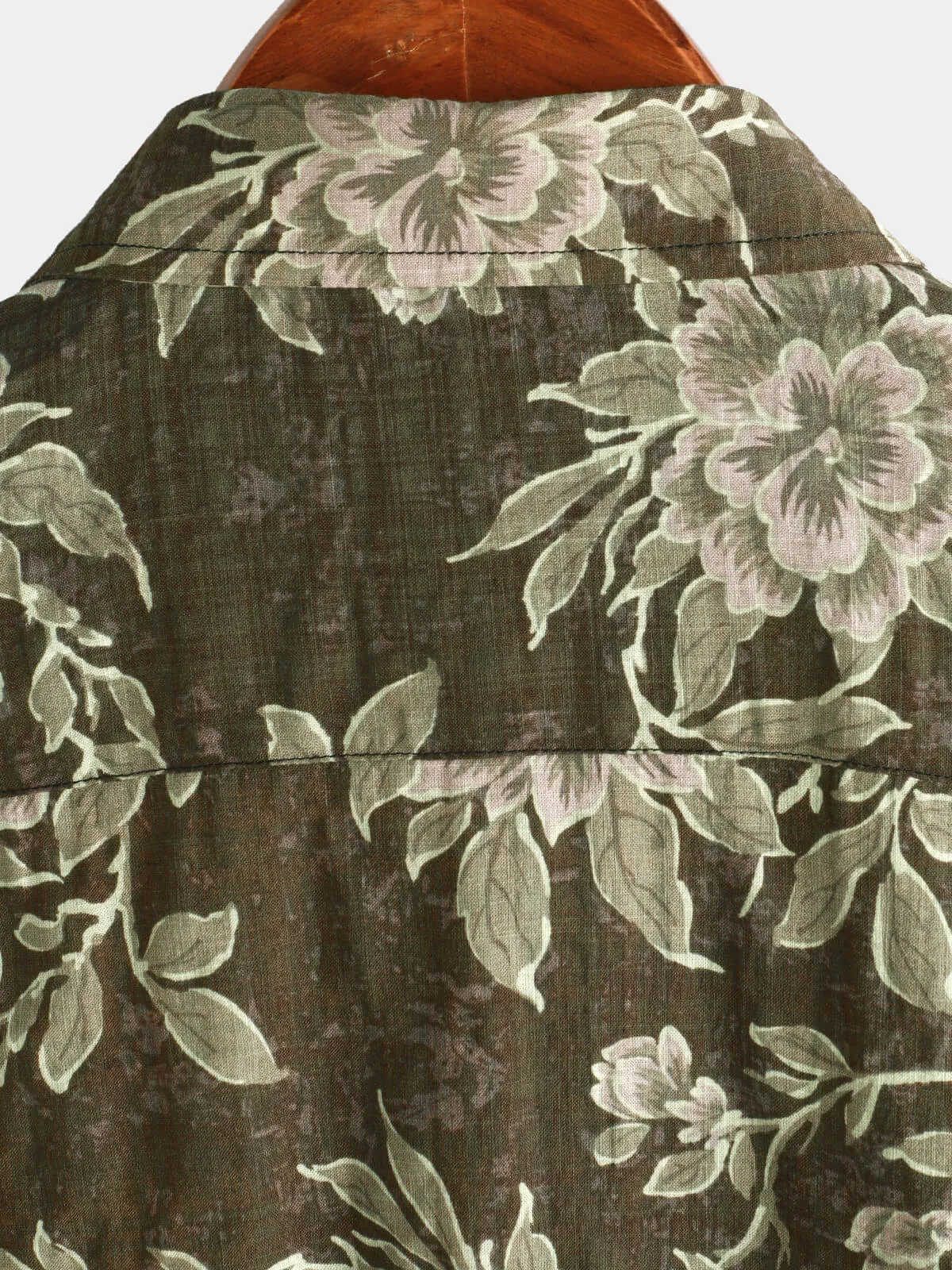 Men's Vintage Floral Brown Casual Holiday Short Sleeve Shirt