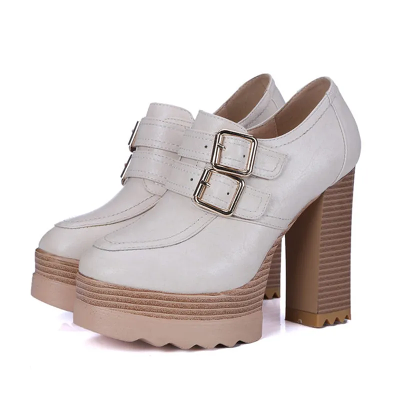 Microfiber High Heel Round Toe Leisure Shoes
