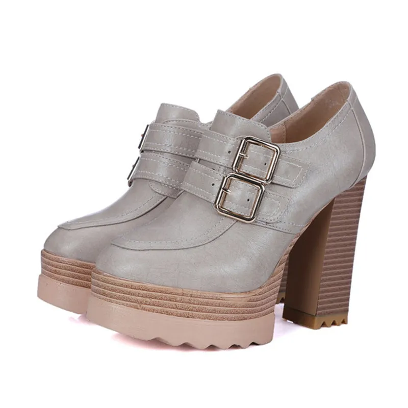 Microfiber High Heel Round Toe Leisure Shoes