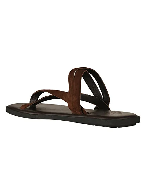Milan Brown Suede Slippers For Men