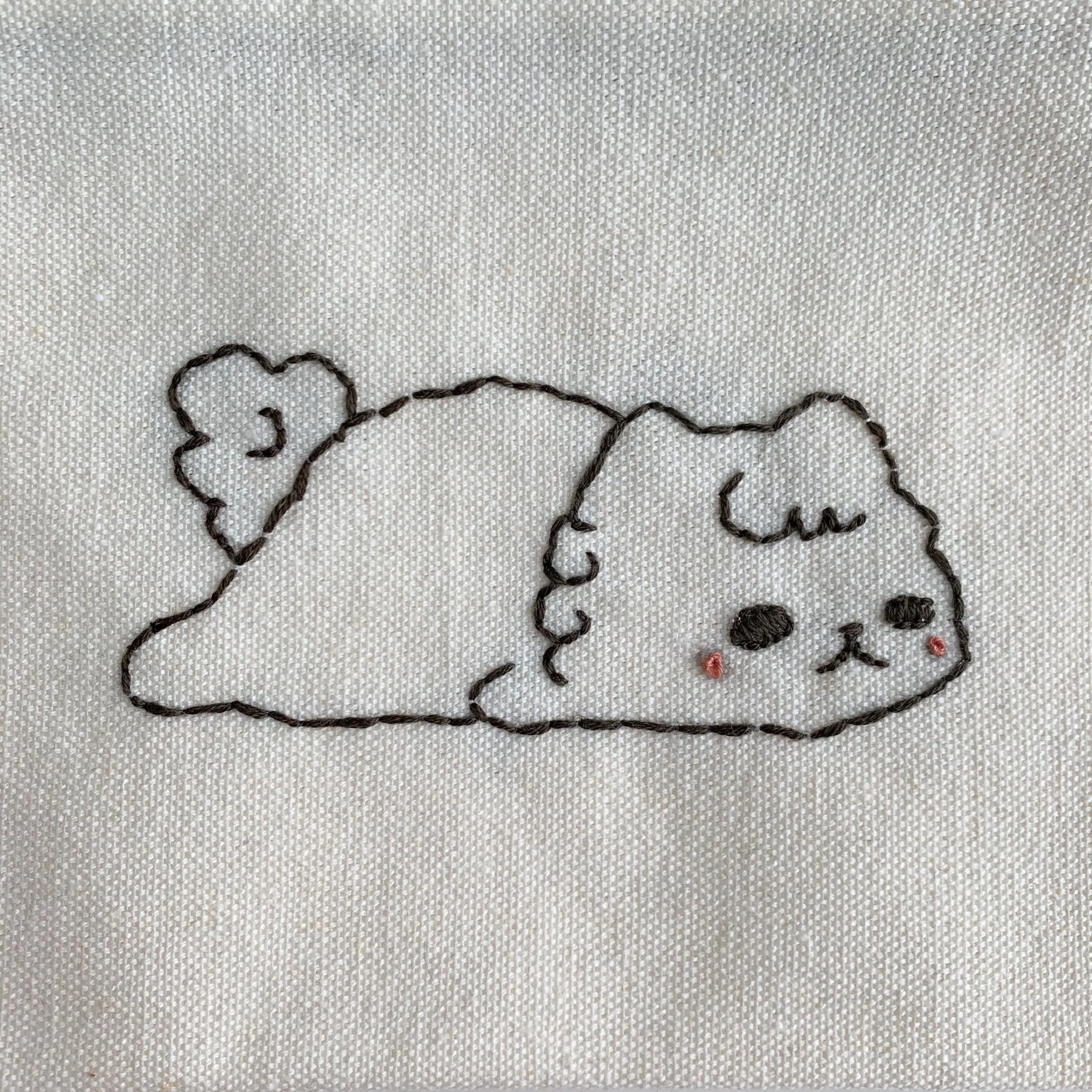 Milkie Canvas Pouch Hand Embroidered (Discontinue when sold out)