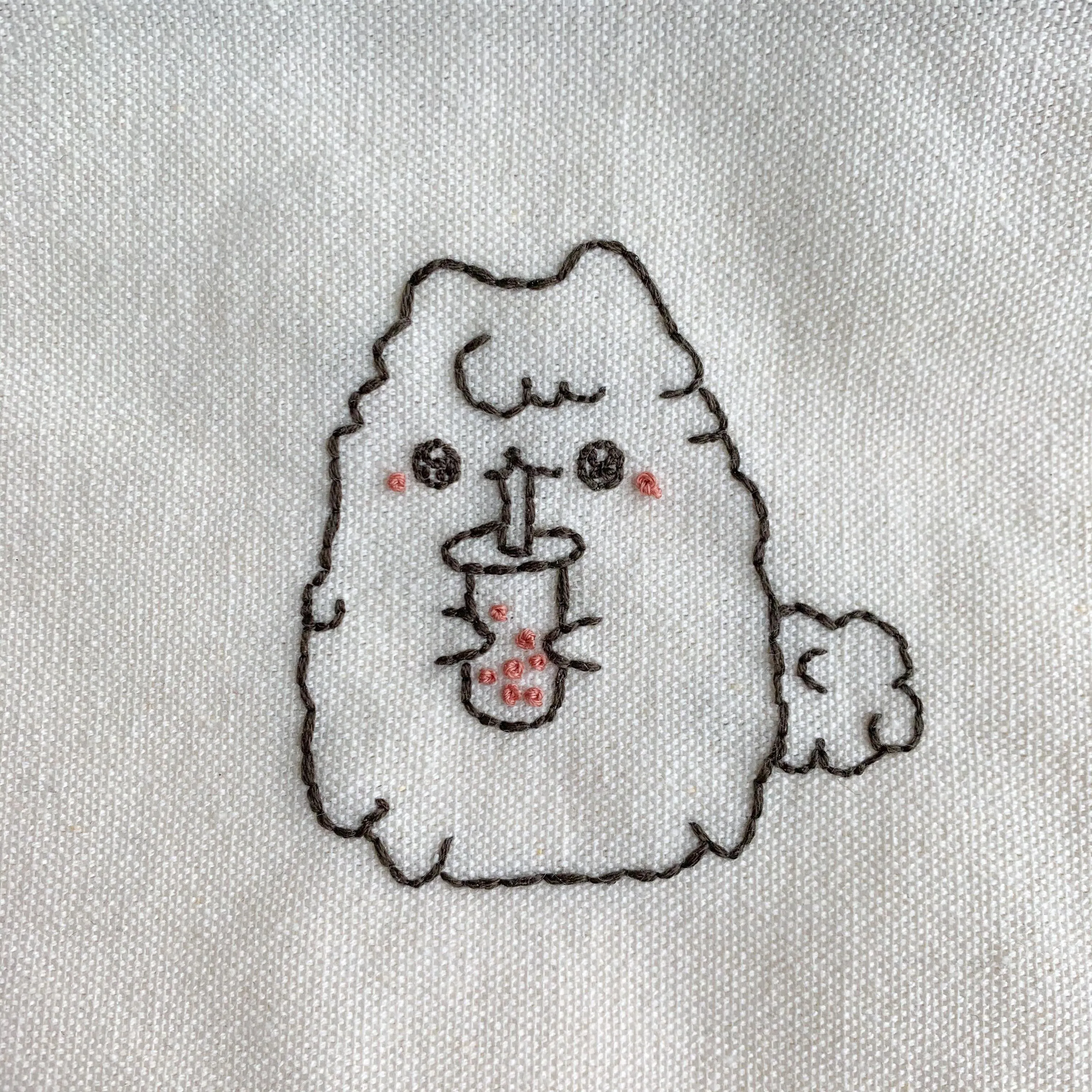 Milkie Canvas Pouch Hand Embroidered (Discontinue when sold out)