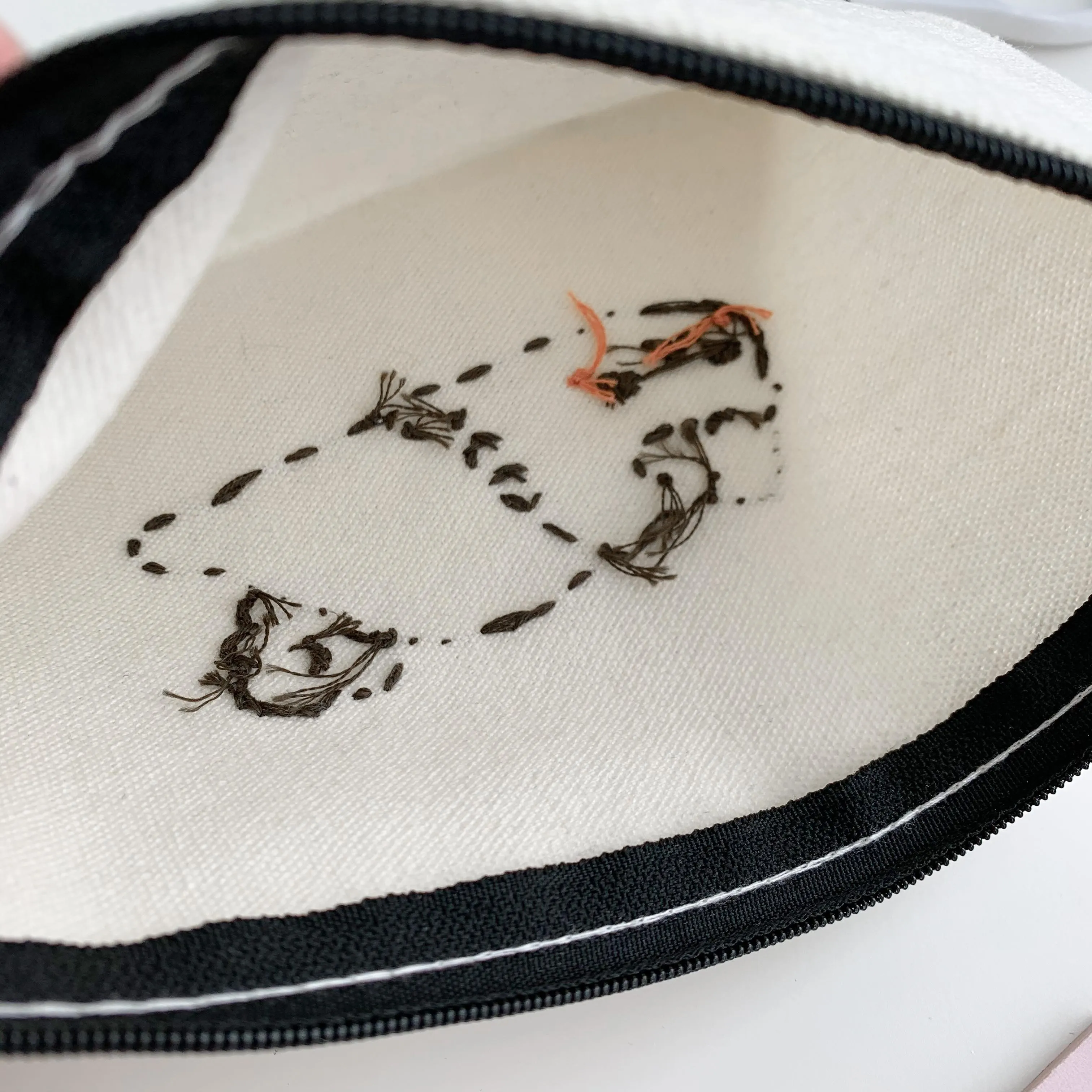Milkie Canvas Pouch Hand Embroidered (Discontinue when sold out)