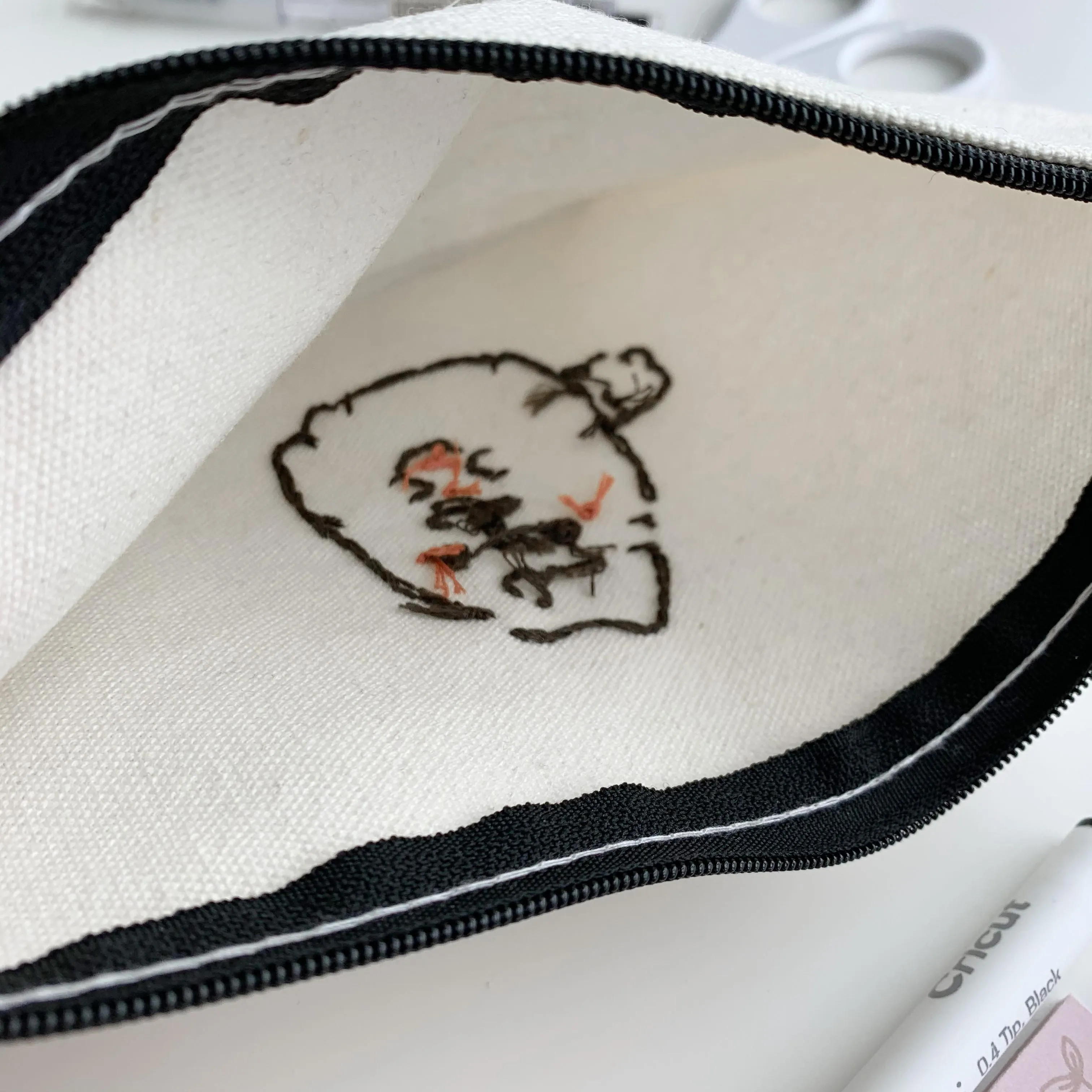 Milkie Canvas Pouch Hand Embroidered (Discontinue when sold out)