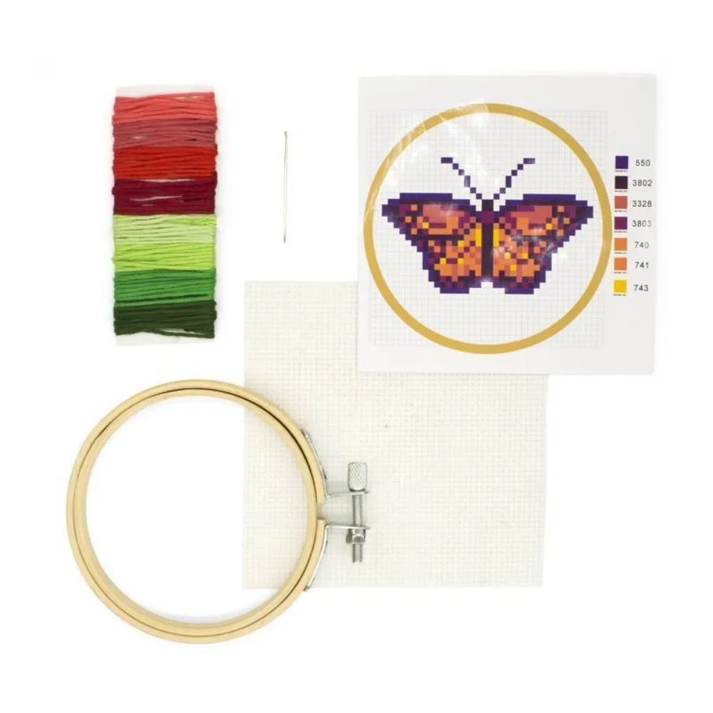 Mini Cross Stitch Embroidery Kit | Butterfly