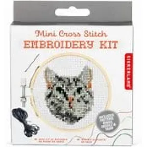 Mini Cross Stitch Embroidery Kit - Cat