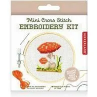 Mini Cross Stitch Embroidery Kit - Mushroom