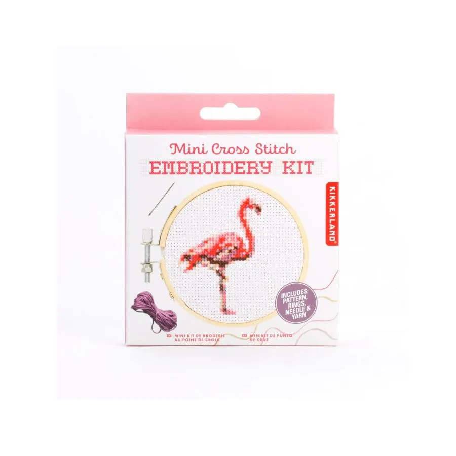 Mini Cross Stitch Kit - Flamingo