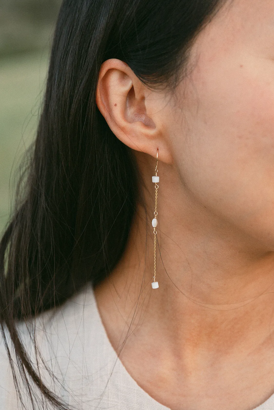 Mixed Shell Dangle Earrings