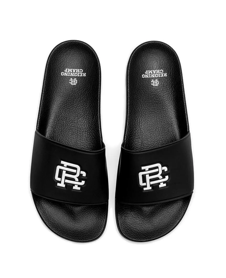 Monogram Slide Sandals Black Hybrid Unisex