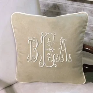 Monogrammed Canvas Pillow