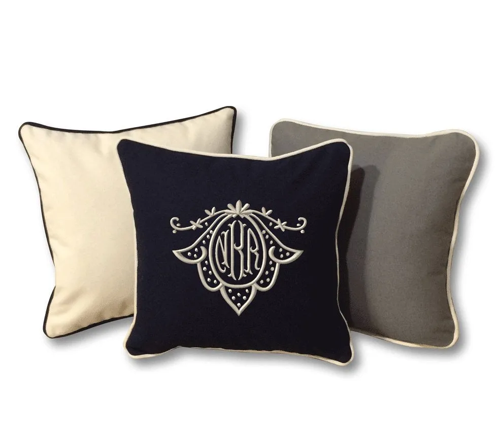 Monogrammed Canvas Pillow