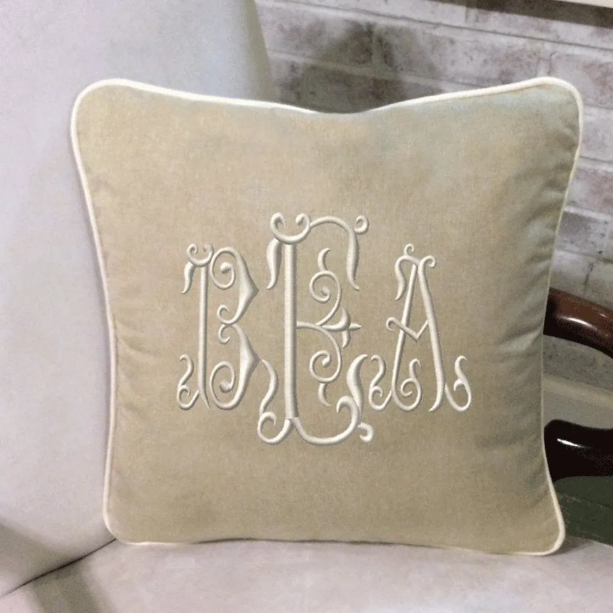 Monogrammed Canvas Pillow