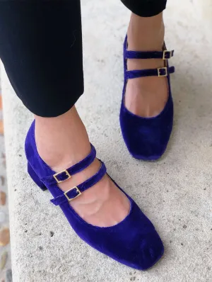 Montmartre Vegan Suede Heeled Pumps | Purple