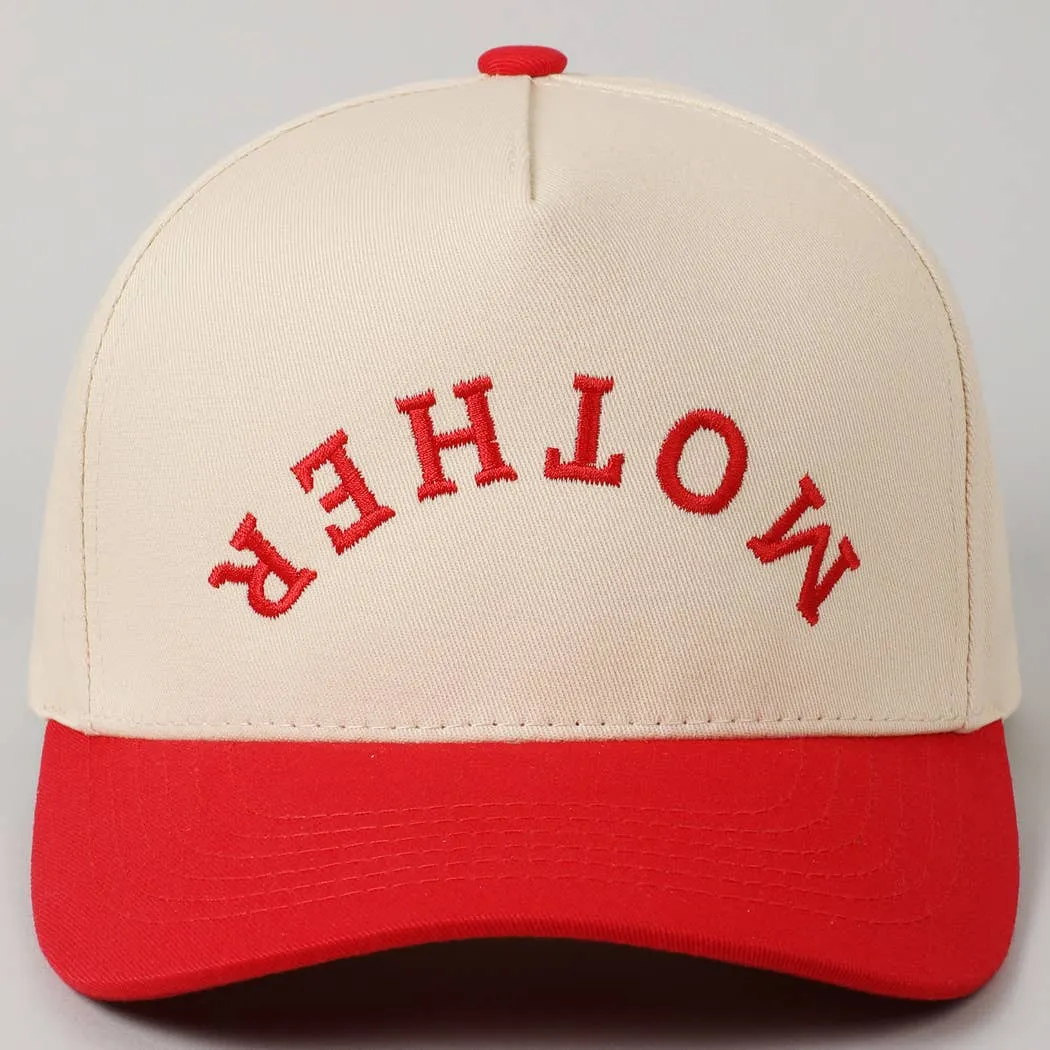 MOTHER Upside Down Lettering Embroidery Cap