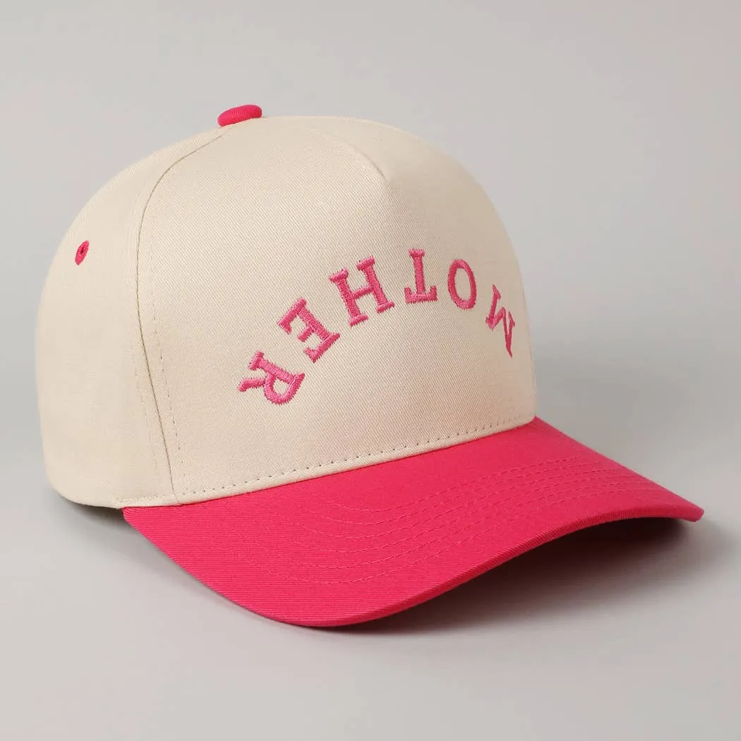 MOTHER Upside Down Lettering Embroidery Cap