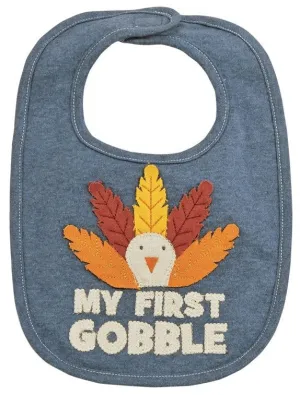 My First Gobble Denim Bib