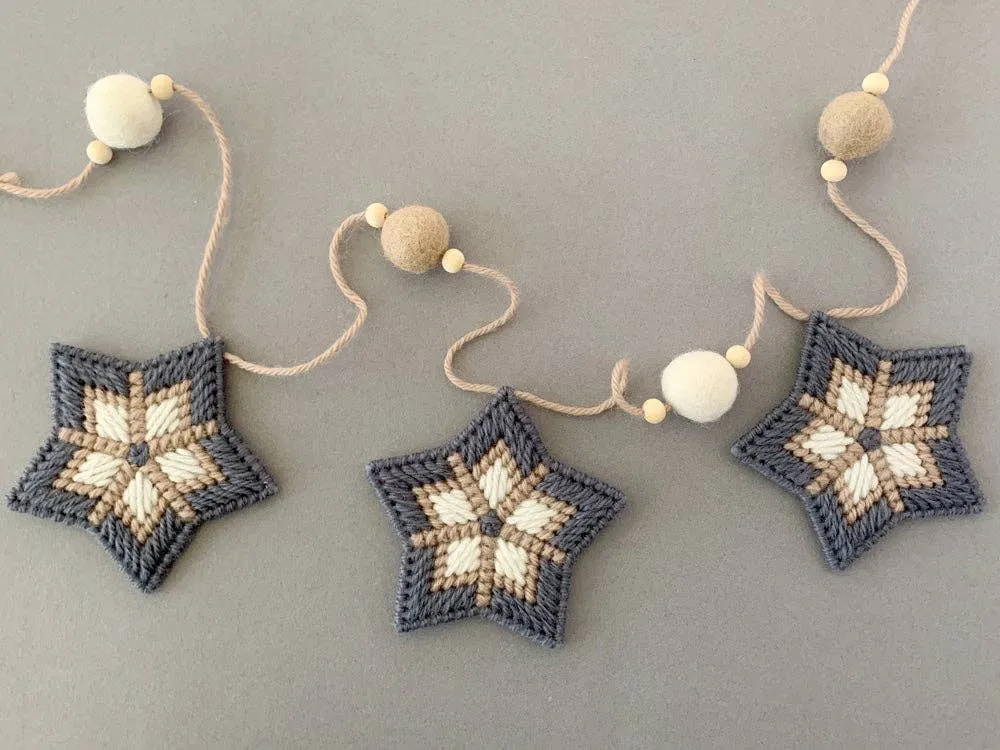 Needlepoint star garland kit kit