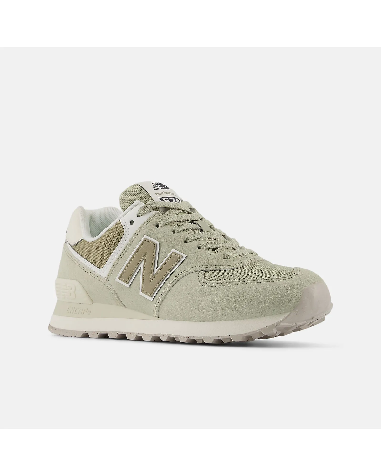 New Balance 574 Sneaker - Olivine with Dark Stoneware and Turtledove