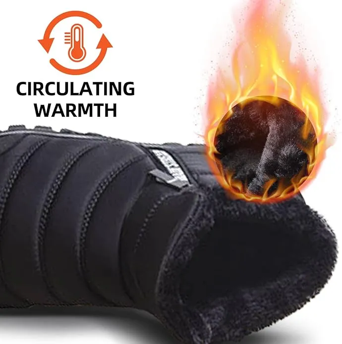 NEW Retails $65 GODARM Sz 11 Winter Boots for Men Zip Warm Plush Ankle Boots Flat Non Slip Wear-Resistant Fashion Leisure Snow Boots Shoes Daily Sz 11, Black