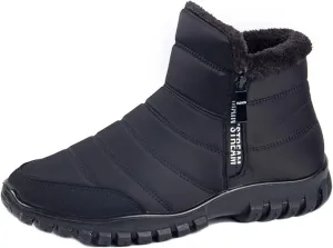 NEW Retails $65 GODARM Sz 11 Winter Boots for Men Zip Warm Plush Ankle Boots Flat Non Slip Wear-Resistant Fashion Leisure Snow Boots Shoes Daily Sz 11, Black