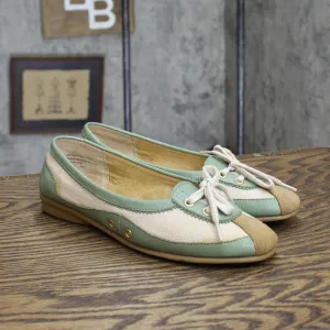 Nickels Soft Womens Vintage Tangle Tie Poron 4000 Flats Green Multi 6.5M