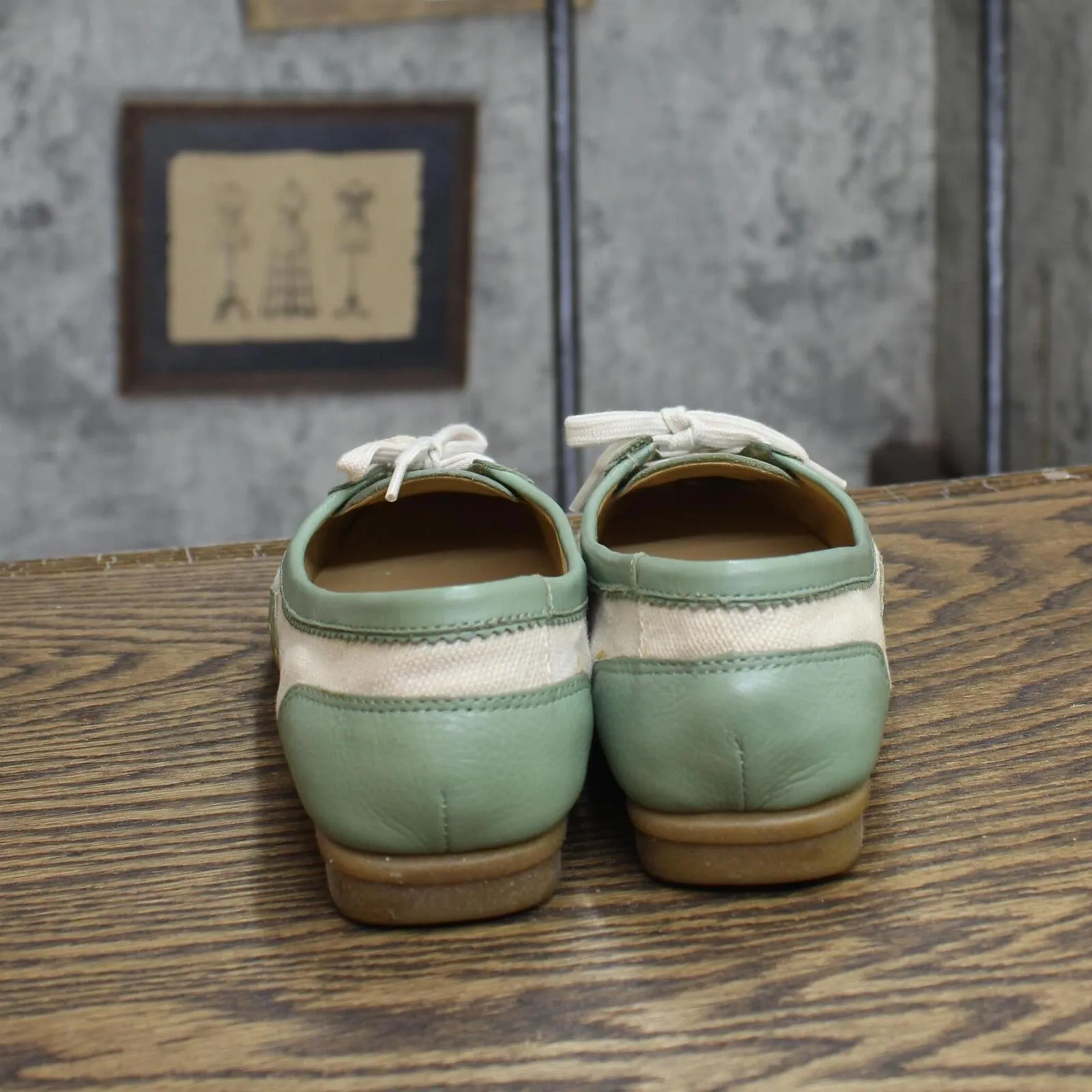 Nickels Soft Womens Vintage Tangle Tie Poron 4000 Flats Green Multi 6.5M