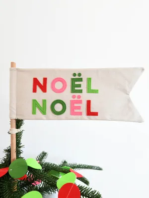 Noël Noël  tree topper flag
