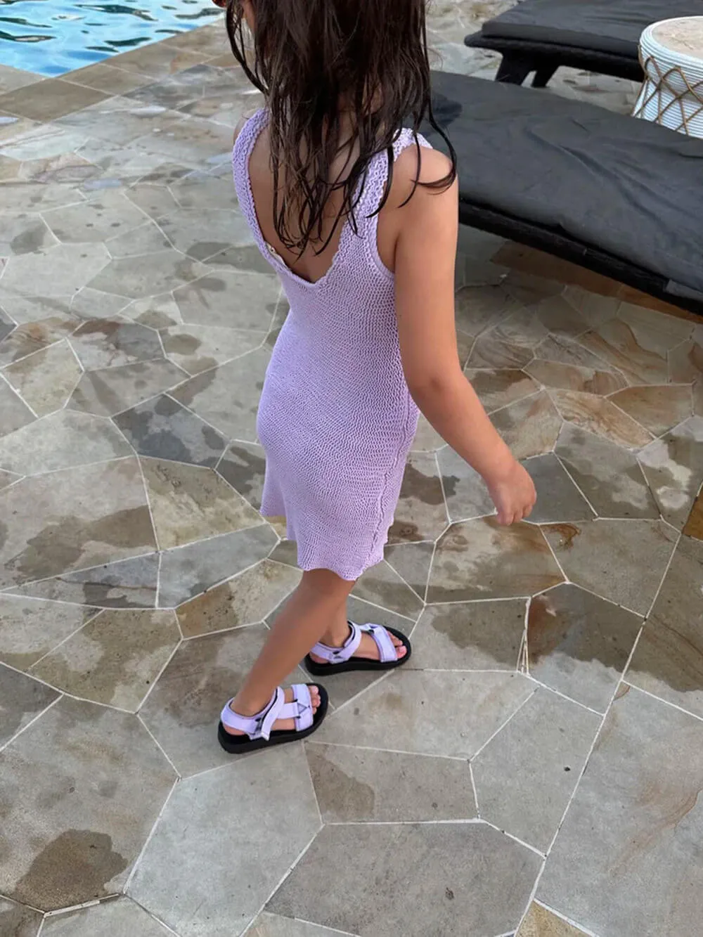 Olympia Velcro Sandals - Lilac