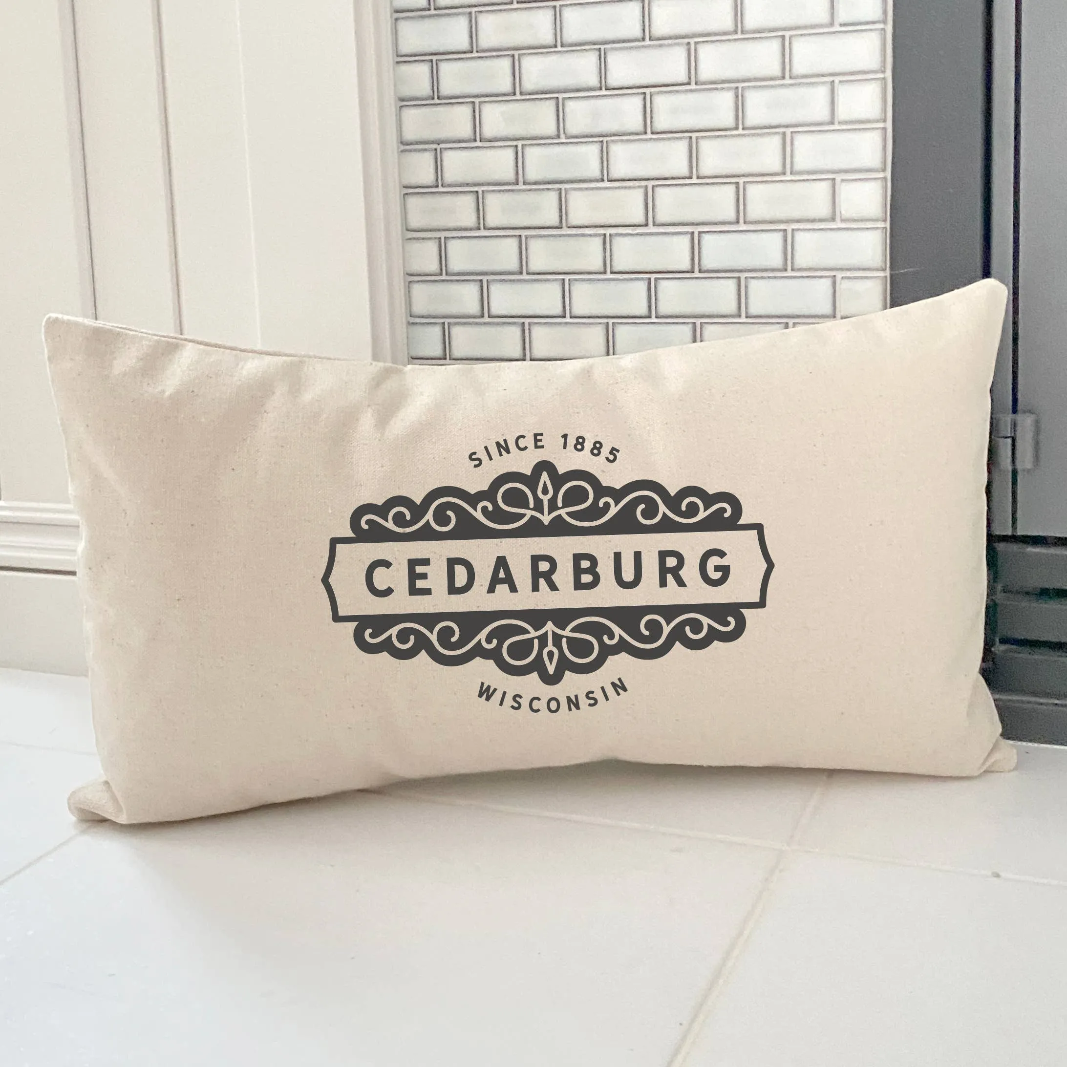 Ornamental City/State - Rectangular Canvas Pillow