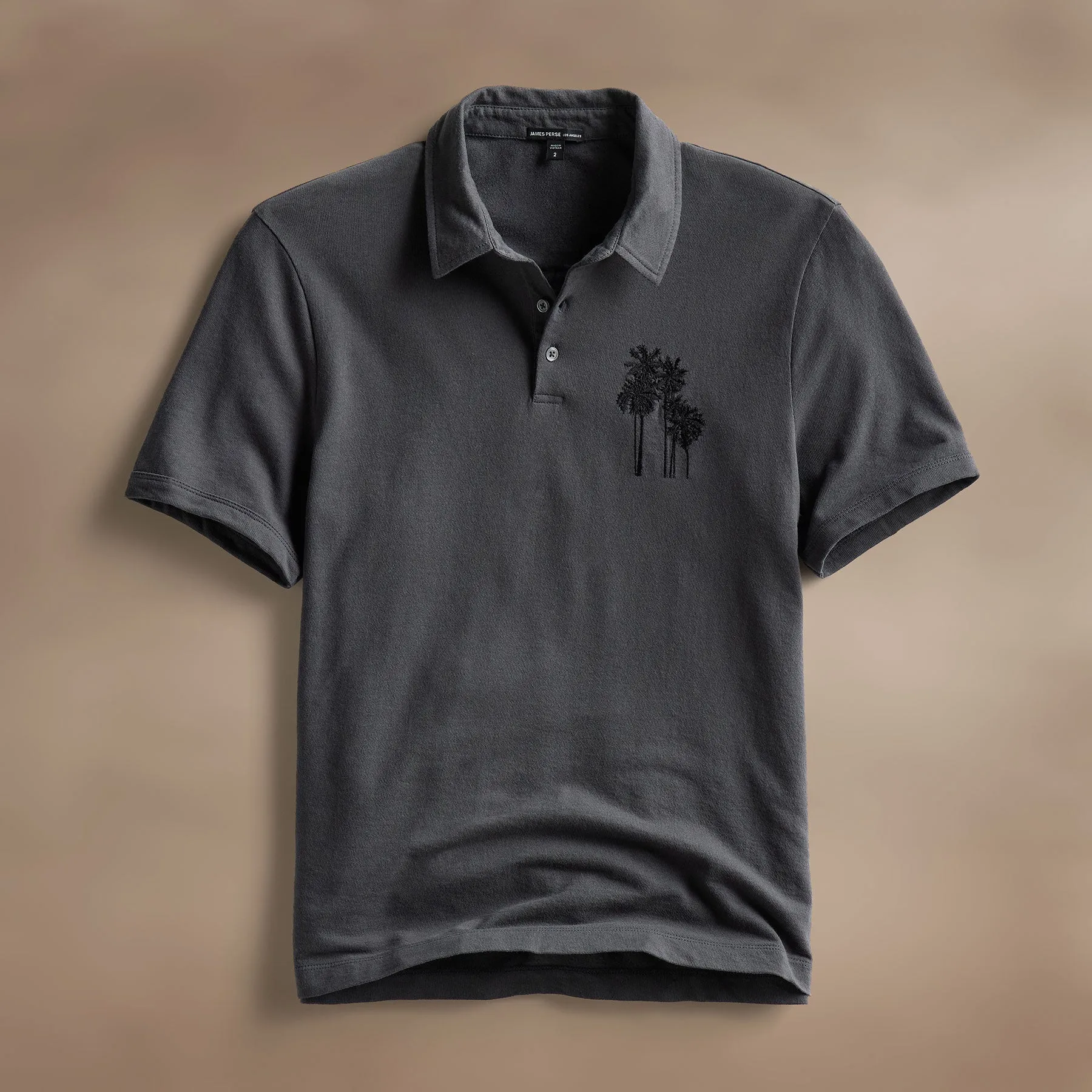 Palm Tree Embroidered Polo - Magma/Black