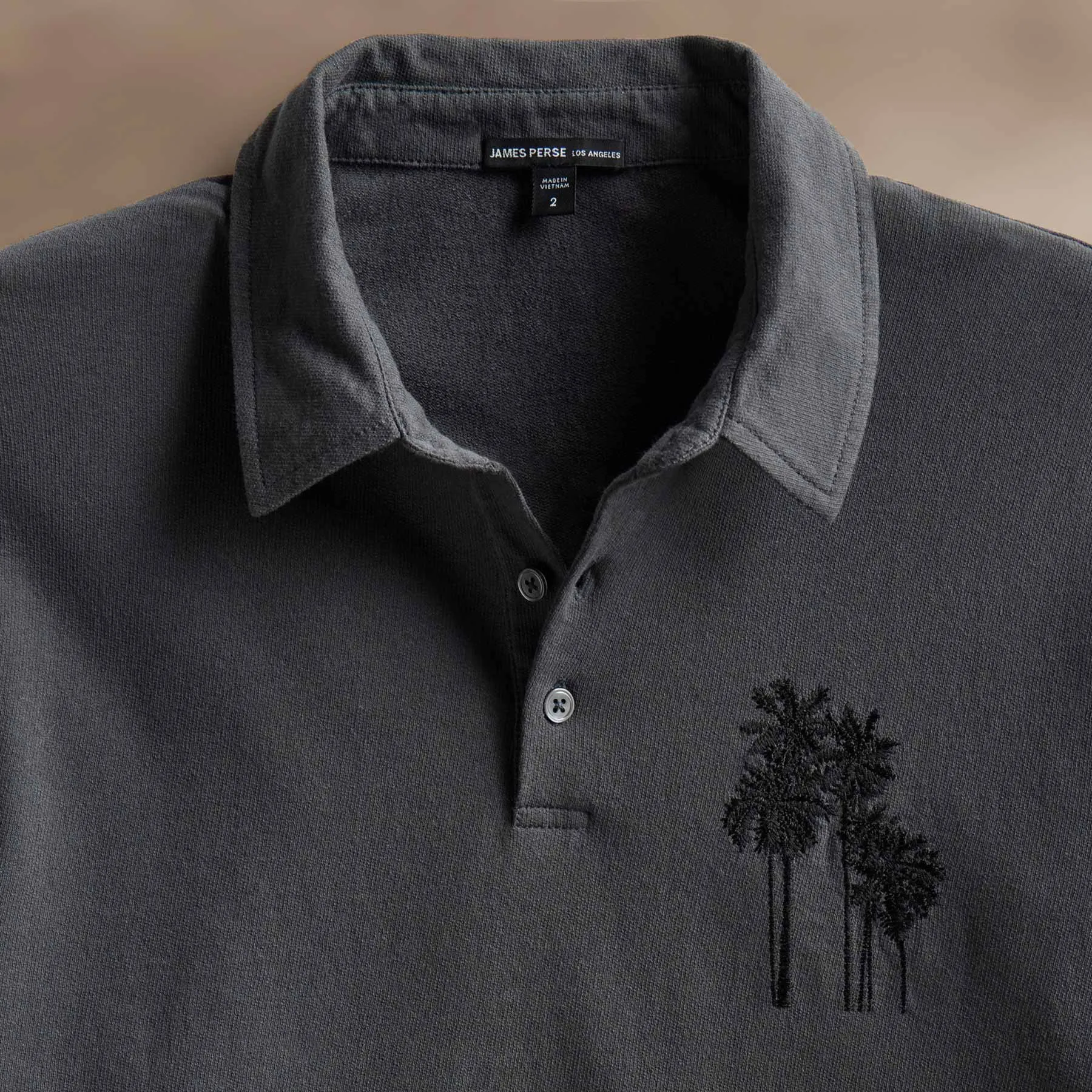 Palm Tree Embroidered Polo - Magma/Black