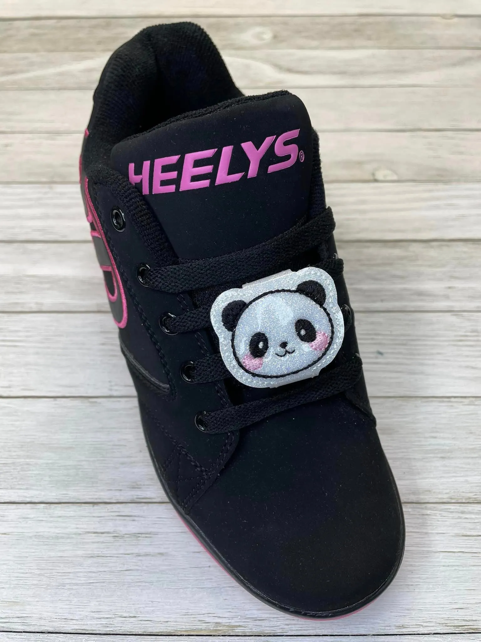Panda Shoe Charm machine embroidery design (3 versions included) DIGITAL DOWNLOAD