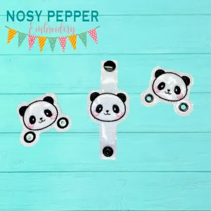 Panda Shoe Charm machine embroidery design (3 versions included) DIGITAL DOWNLOAD