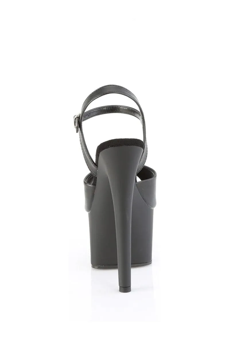 PASSION-709 Black Faux Leather Sandal