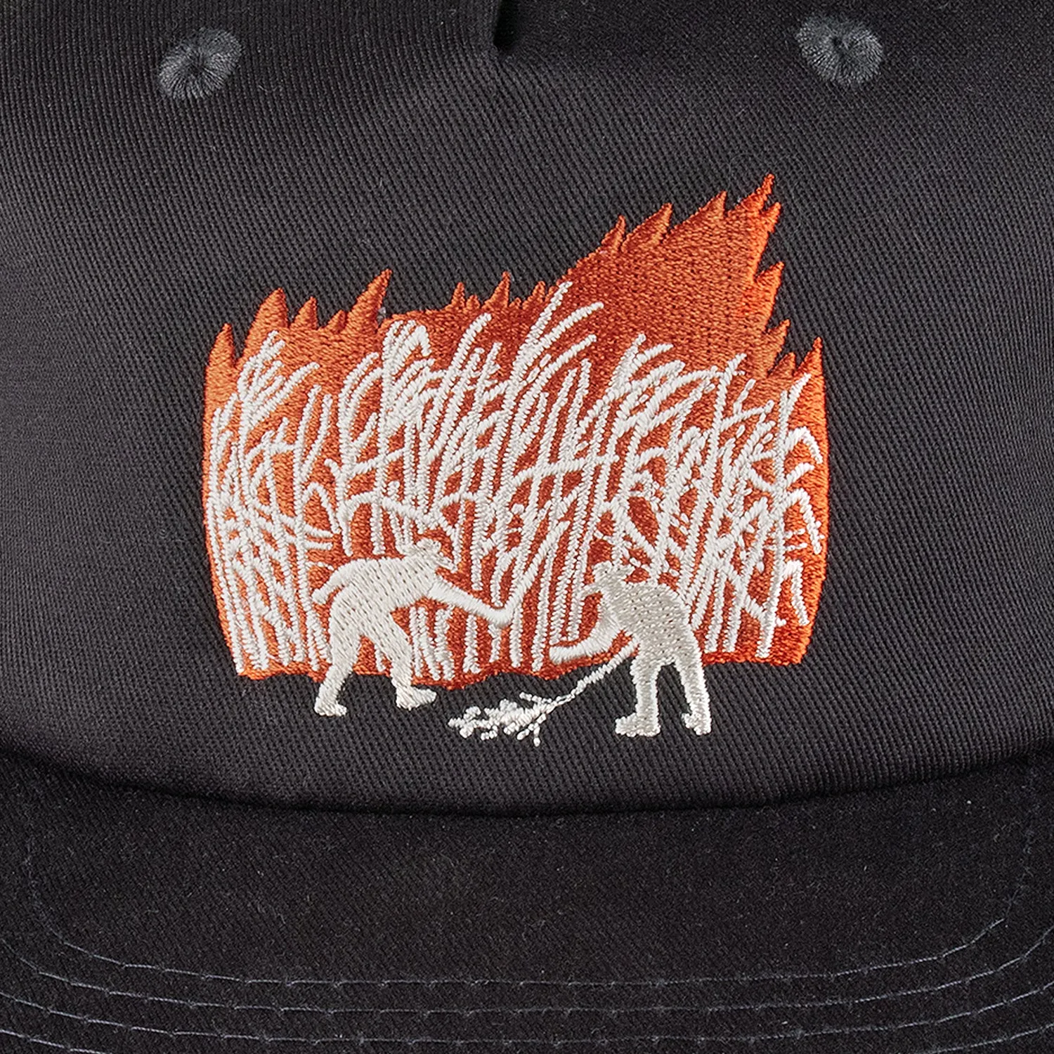 Pass~Port Brush Fire Workers Trucker Cap - Tar/Off White